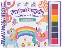 Fingerstempeln zum Malen und Rätseln. Einhörner
