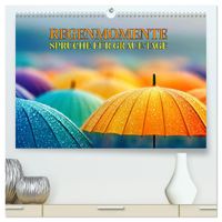 Regenmomente – Sprüche für graue Tage (hochwertiger Premium Wandkalender 2027 DIN A2 quer), Kunstdruck in Hochglanz