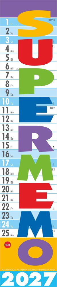 Supermemo Kalender 2027