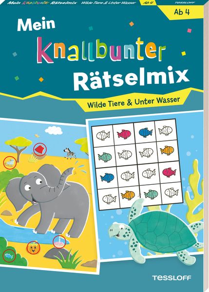 Mein knallbunter Rätselmix. Wilde Tiere & Unter Wasser