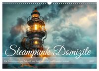 Steampunk Domizile (Wandkalender 2027 DIN A3 quer), CALVENDO Monatskalender