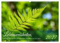 Lebensweisheiten, motivierende Sprüche und kluge Zitate mit Bildern der Natur (Wandkalender 2027 DIN A2 quer), CALVENDO Monatskalender