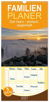 Familienplaner 2027 - Der Harz - einfach sagenhaft mit 5 Spalten (Wandkalender, 21 x 45 cm) CALVENDO