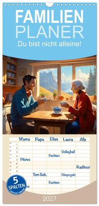Familienplaner 2027 - Du bist nicht alleine! mit 5 Spalten (Wandkalender, 21 x 45 cm) CALVENDO